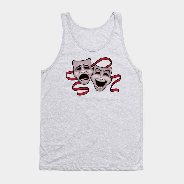 Comedy And Tragedy Theater Masks Tank Top by fizzgig